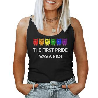 The First Pride Was A Riot Rainbow Bears Lgbt Gay Women Tank Top | Mazezy