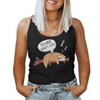 Five More Minutes Please Sleeping Sloth Lover Gift Women Tank Top Basic Casual Daily Weekend Graphic - Thegiftio UK