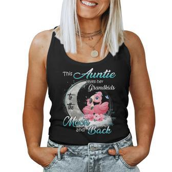 Flamingo This Auntie Loves Her Grandkids To Moon And Back Moon Women Tank Top | Mazezy