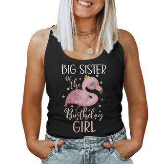 Flamingo Big Sister Of The Birthday Girl Matching Family Women Tank Top | Mazezy