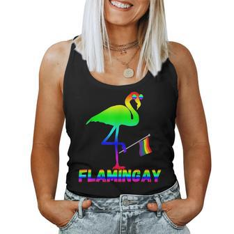 Flamingo Gay Pride Rainbow Bird Lgbt Flag Gender Homosexual Women Tank Top | Mazezy