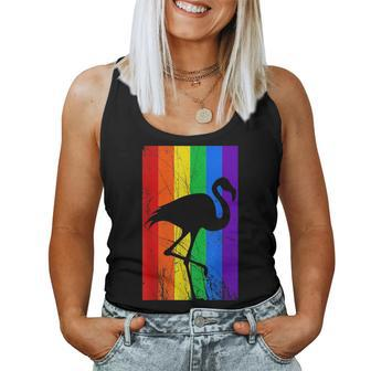 Flamingo Lgbt Pride Rainbow Flag Gay Lesbian Women Tank Top | Mazezy