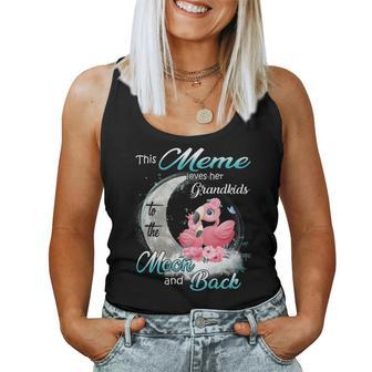 Flamingo This Meme Loves Her Grandkids To The Moon And Back Women Tank Top | Mazezy