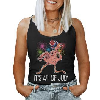 Flamingo Running 4Th Of July Cute American Bird Patriotic Patriotic Women Tank Top | Mazezy