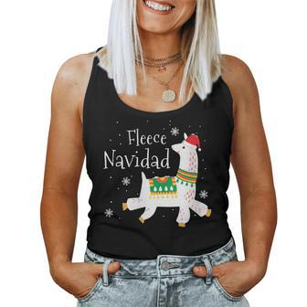 Fleece Navidad Llama Christmas X-Mas Holiday Season Women Tank Top | Mazezy