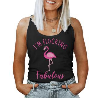 Im Flocking Fabulous Flamingo Lovers Summer Vacation Women Tank Top | Mazezy