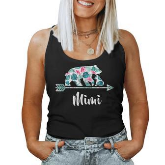 Floral Mimi Bear Matching Family Buffalo Pajama Women Tank Top - Monsterry CA