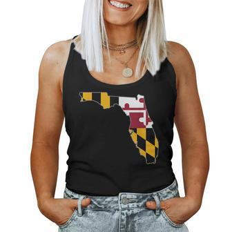 Florida State Map Maryland Md Flag Roots Men Women Women Tank Top | Mazezy