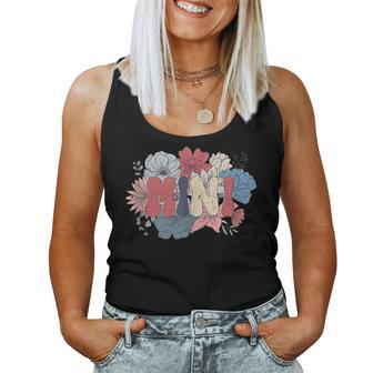 Flower Retro Groovy Mini 4Th Of July America Mama And Mini For Mama Women Tank Top | Mazezy