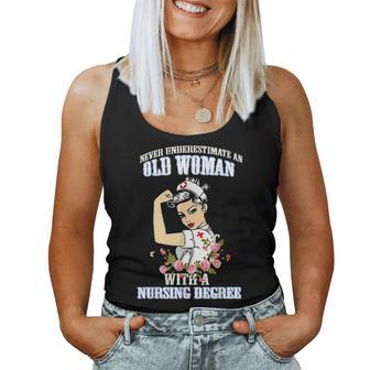 Flower Never Underestimate An Old Woman With A T Women Tank Top | Mazezy