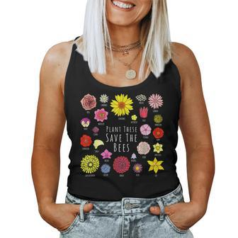 Flowers And Bees Fans Gift Ideas - Plant These Save The Bees Women Tank Top Basic Casual Daily Weekend Graphic - Thegiftio UK