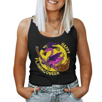 Flying Flamingo Witch Joke Humor Halloween Costume Women Tank Top | Mazezy
