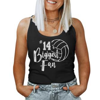 Fourn 14 Biggest Fan Volleyball Mom Volleyball Dad Women Tank Top | Mazezy