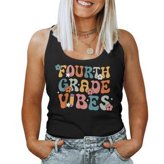 Fourth Grade Vibes Back To School Retro 4Th Grade Teachers Women Tank Top Weekend Graphic - Seseable