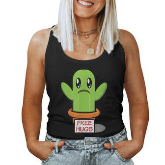 Free Hugs Cactus Cute Cartoon T Cactus Women Tank Top | Mazezy