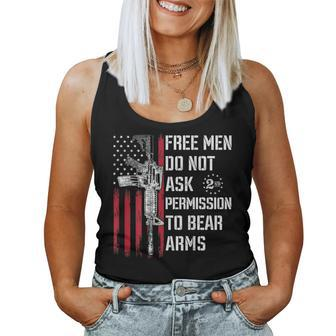 Free Men Do Not Ask Permission To Bear Arms Pro 2A On Back Women Tank Top Basic Casual Daily Weekend Graphic - Seseable