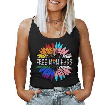 Free Mom Hugs Sunflower Rainbow Heart Lgbt Lesbian Gay Pride Women Tank Top | Mazezy