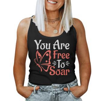You Are Free To Soar Entomology Butterfly Lovers Quote Women Tank Top | Mazezy UK
