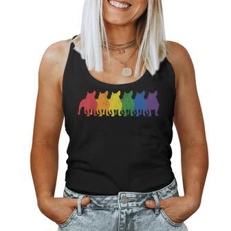 French Bulldog Dog Gay Pride Lgbtq Supporter Rainbow Ally Women Tank Top | Mazezy