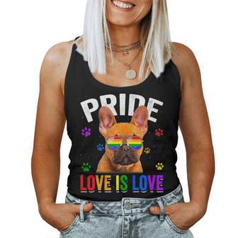 French Bulldog Gay Pride Lgbt Rainbow Flag Dog Lover Women Tank Top | Mazezy