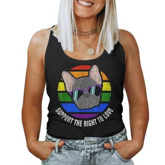 French Bulldog Gay Rainbow Flag Sunset Lgbt Pride Women Tank Top | Mazezy