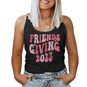 Friends Giving 2023 Thanksgiving Friendsgiving Retro Groovy Women Tank Top - Thegiftio UK