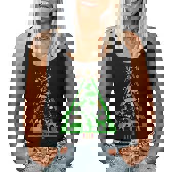 Fun Hunting Deer And Elk Hunter Christmas Tree Hunters Women Tank Top Basic Casual Daily Weekend Graphic - Thegiftio