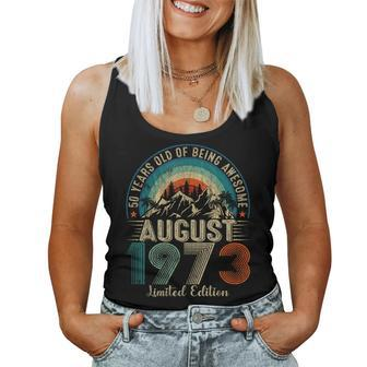 50 Years Old August 1973 Vintage 50Th Birthday Women Tank Top | Mazezy