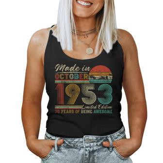 70 Years Old October 1953 Vintage Retro 70Th Birthday Women Tank Top - Seseable