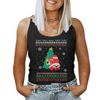 Adult Santa's Whale Tail Thongs Ugly Christmas Sweater Women Tank Top - Seseable