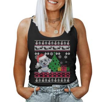 Bichon Frise Christmas Ugly Sweater Dog Lover Xmas Women Tank Top - Seseable