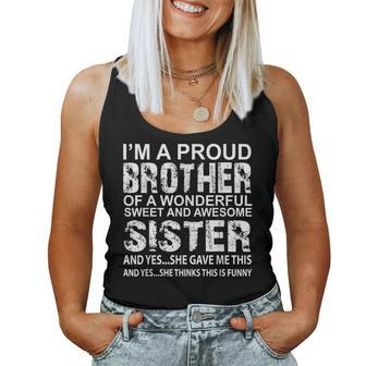 Birthday For Brother From Awesome Sister Present Women Tank Top | Mazezy