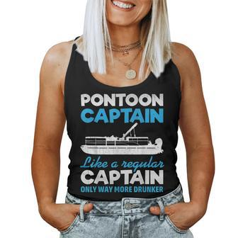 Funny Boating Gift - Pontoon Captain Way More Drunker Women Tank Top Basic Casual Daily Weekend Graphic - Thegiftio UK