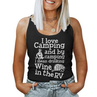 Camping Wine Rv Trailer Camper Vacation Women Tank Top | Mazezy