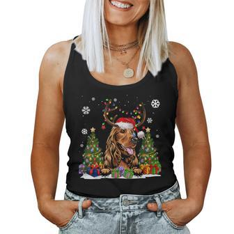 Cocker Spaniel Santa Hat Ugly Christmas Sweater Women Tank Top - Monsterry AU