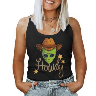 Cowboy Alien Howdy Space Ufo Western Rodeo Women Tank Top - Monsterry DE