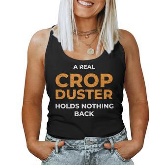 Farting Joke Sarcastic Crop Duster Women Tank Top - Seseable