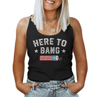 Funny Fourth Of July 4Th Of July Just Here To Bang Men Women Women Tank Top Basic Casual Daily Weekend Graphic - Seseable