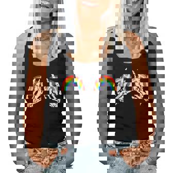 Funny Gay Les Pride Rainbow Boobs Skeleton Hand Lgbt Gay Women Tank Top Basic Casual Daily Weekend Graphic - Seseable