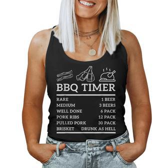 Funny Grill Saying Bbq Timer Bbq Beer Grill Dad Barbecue Fun Women Tank Top Basic Casual Daily Weekend Graphic - Seseable