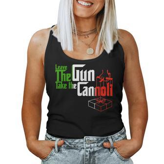 Leave The Gun Take The Cannoli Italian Flag Women Tank Top - Seseable