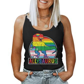 Funny Lgbt Dinosaur T Rex Gay Pride Dino Allysaurus Rainbow Women Tank Top Basic Casual Daily Weekend Graphic - Thegiftio UK