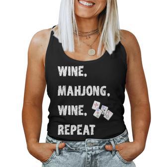 Mahjong Wine Lover Asian Game Love Mah Jong Women Tank Top | Seseable UK