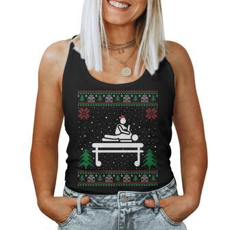 Massage Therapist Santa Hat Ugly Christmas Sweater Women Tank Top - Seseable