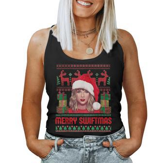 Merry Swiftmas Era Christmas Ugly Sweater Xmas Women Tank Top | Mazezy