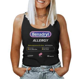 Nurse Pharmacy Halloween Costume Benadryl Allergy Women Tank Top - Monsterry