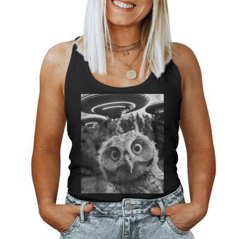 Graphic For Owl Selfie With Ufos Weird Women Tank Top - Monsterry CA