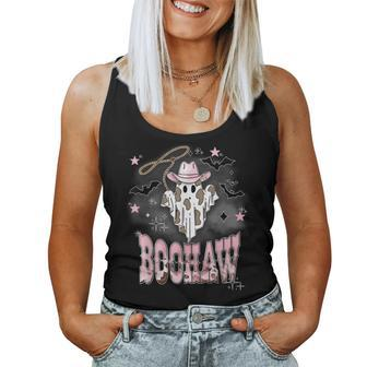 Pink Boohaw Ghost Halloween Cowgirl Western Country Women Tank Top - Seseable