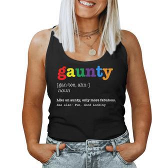 Rainbow Gaunty Definition For Gay Aunt Women Tank Top | Mazezy