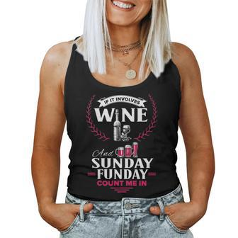Red White Wine Sunday Funday Lover Saying Women Tank Top - Seseable